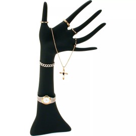 FindingKing Black Flocked Ring Hand Display Opera Glove Length 13"