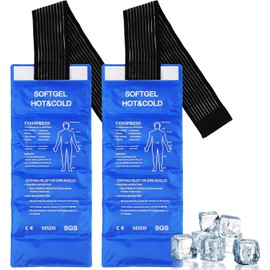 2 PCS Compresa de Gel para Frío y Calor con Correa, 44x18 cm Reutilizable para Aliviar el Dolor en Articulaciones, Músculos, Rodillas, Hombros y Espalda