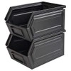 APS Industrial Snack Box Black Metal Box with Labelling Compartment,