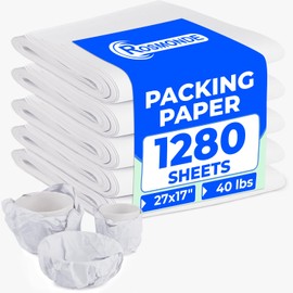 Rosmonde Packing Paper For Moving, 27" x 17", 40 lb | 1280 Sheets, Newsprint Packing Paper, Premium Unprinted White Sheets, Moving Supplies, Packing Materials, Moving Paper Wrap, Bulk Wrapping Sheets