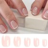 24pcs Short Round False Nails French White Edge Full Coverage