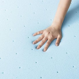 Best Price Mattress Colchón de Espuma viscoelástica de Gel de 6,35 cm, 6,3 cm, Azul, Queen, 1, 1                                                      