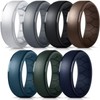 Forthee Silicone Wedding Ring for Men, Breathable Airflow Inner Curve,