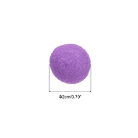 PATIKIL Wool Felt Balls Beads Wool Felting Pom 2cm 20mm Purple for Home Crafts Handcrafts Project DIY Pack of 50