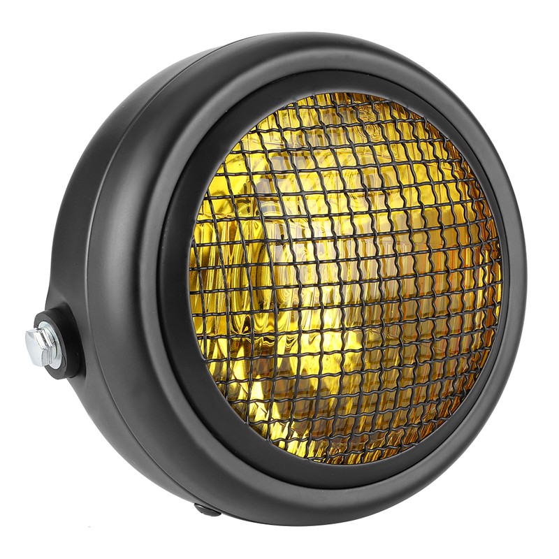7in 55W Motorcycle Grill Headlight Retro Style Halogen Head Lamp