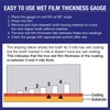 TCP Global Wet Film Thickness Gauge Comb, 1-80 Mil Scale,