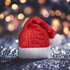 OCTEEN Sequin Santa Hat Knitted Santa Hat Glitter Christmas Hat