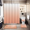 Blush Pink Bathroom Sets with Shower Curtain and Rugs Waterproof
