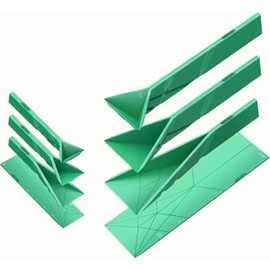 Polygons Flat 3-in-1 Measuring Spoons - 2 Spoons with 6 Different Sizes,Multifunction Folds Flat Kitchen Gadget Utensils Scoop Cook Baking Liquid Ingredients, Easy to Clean green