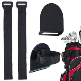 nbeads Golf Bag Pad Accessories, Golf Bag Metal Landing Pad for Quick Access to Rangefinder Golf Towels Strap Clip Golf Equipment and Accessories, with Two Magic Tape Straps