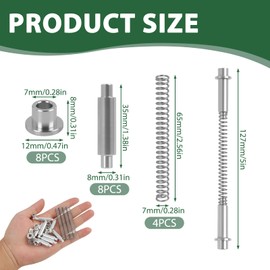 MILAKE 4 Pcs Storm Door Hinge Pin Kit, Heavy Duty Aluminum Hinge Pins Steel Springs Compatible with Croft Screen Doors, Universal Replacement for Door Hinge Repair Kit(Pins, Bushings, Springs)