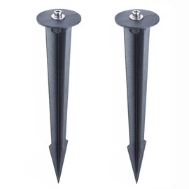 OLYMSTAR Metal Ground Stake Spike for Outdoor Landscape Spot Flood Pathway Solar Light Replacement Light Stake Spike Part Holder,10.4" Long(2 Pack)