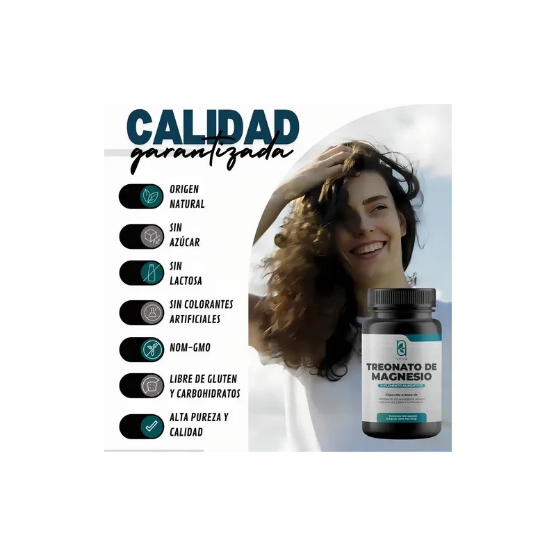 Naima Treonato Magnesio Cápsulas Melena León Vitamina 200 Caps