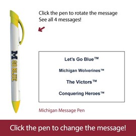 Greeting Pen College Pens- Michigan Wolverines Braggin' Rights Rotating Message 6 Pen Set 20510L8