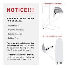 TIVIT Ironing Board Cover 12 x 44, Made in Italy. Pro Grip Pad Covers w/3 Fastener Straps & Pull Bungee Cord - Durable Scorch & Stain Resistant Padded Layers, Heat Reflective AlumiTek PRO Top Coat