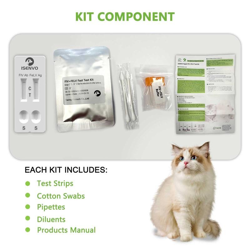 5 Pcs (FIV+FeLV) Feline Immunodeficiency & Leukemia Rapid Combo Test