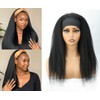 CYIKLI Kinky Straight Headband Wig 24 Inch Human Hair Headband