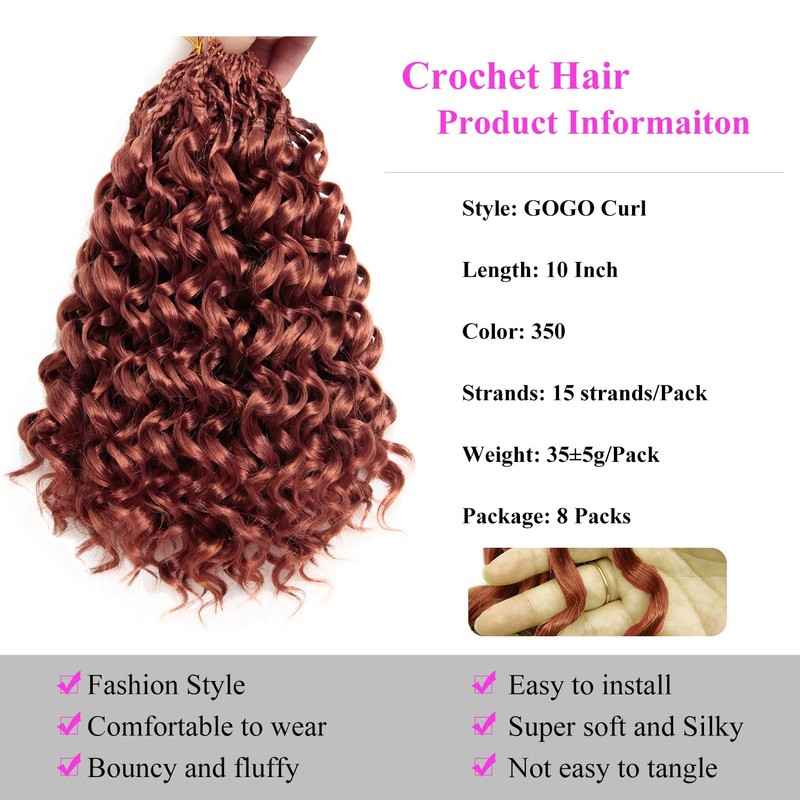 10 Inch Pre Looped Crochet Hair for Black Women Girls&Kids-8