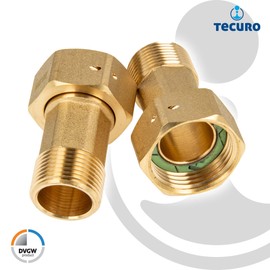 Tecuro Water Meter 1 Inch Union Nut x 3/4 Inch Male Thread (1 Set = 2 Pieces)