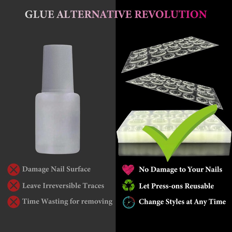 Fomkrio 1200Pcs Nail Adhesive Tabs for Press On, Extra Large