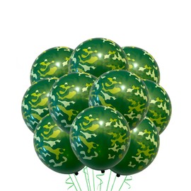 Green Camo Latex Balloons, Military Balloons for Wedding Birthday Party Baby Shower, Hunting Camo Theme Party, camouflage Party Decorations 12 Inch Standard Size (6)