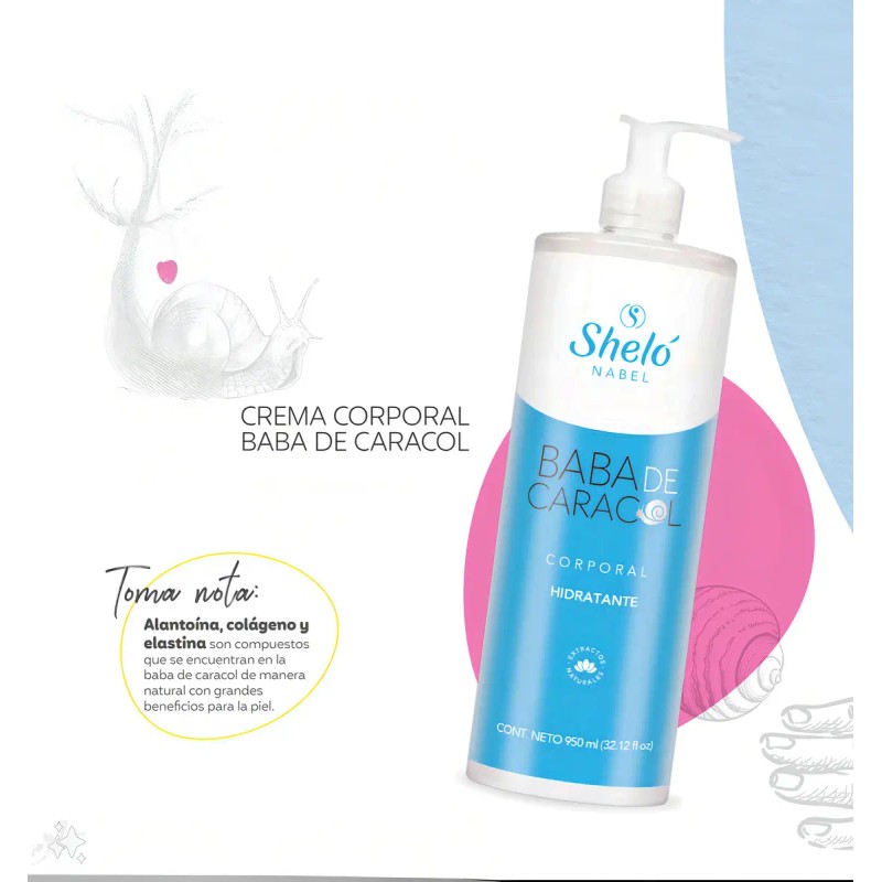 Shelo Crema Corporal Baba Caracol Regenera Suaviza Piel