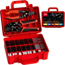 PEBA Crimping Tool and Dupont Connector Kit - 24 Types of Dupont 2.54 mm Connectors & Crimp Pins, 2.5 mm JST-XH & JST-SM Contacts and Housings, for DIY Electronics - Suitable for AWG 32-20 Wires