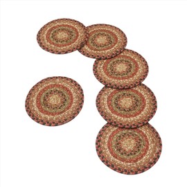 Gingerbread Pot Holders Trivets 6 Piece Jute Trivet Mat for Hot Pots and Pans, Potholders for Hot Dishes, Hot Pads, Hot Mats, Spoon Rest for Cooking and Baking by Diameter 8 Inches (Multi Color)