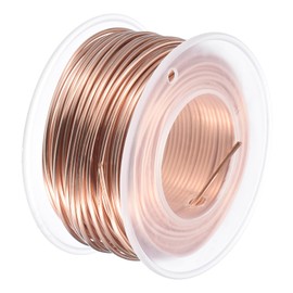 sourcing map Soft Copper Wire (16 Gauge, 65.6 FT), 99.9% Pure Bare Copper Wire 1.3mm Solid Craft Wire for DIY Crafting Gardening Decoration (20Meter)