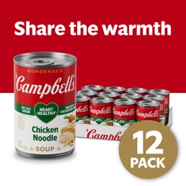 Campbell’s Condensed Heart Healthy Chicken Noodle Soup, 10.75 oz Can (12 Pack)
