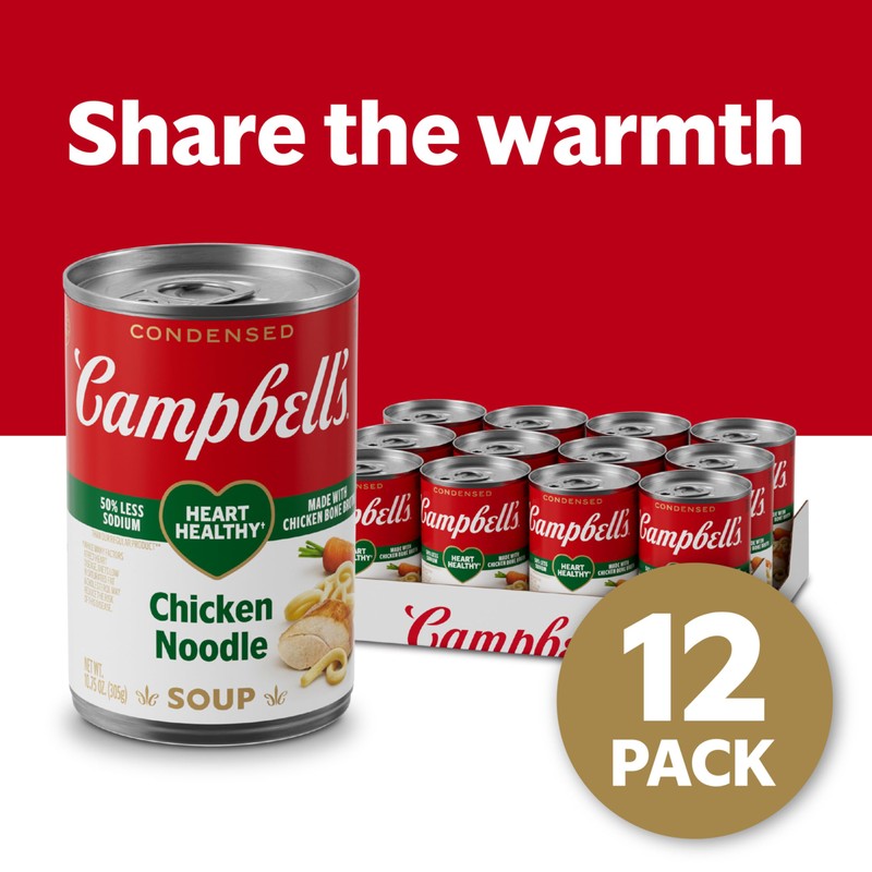 Campbell’s Condensed Heart Healthy Chicken Noodle Soup, 10.75 oz Can