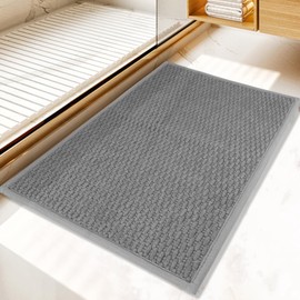 Chenille Bath Mat Non Slip: Soft Absorbent Bathroom Mat - Washable Bath Mats for Bathroom, Rubber Backing Thin Bathroom Rug Fit Under Door, Bath mats for Bathroom,Beside Tub,20"x32"
