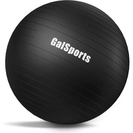 GalSports Yoga Ball Exercise Ball - Anti-Burst & Slip Resistant, Swiss Ball for Physical Therapy, Ideal for Home Gym Fitness - Colour: Black, Size: L(26ines/65cm/With Pump)