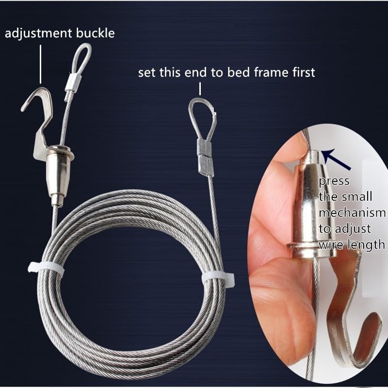 Lightolife Bunk Bed Curtain Track Stainless Steel Wire No Sagging