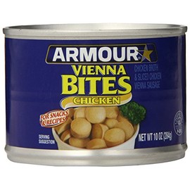 Armour Star Chicken Vienna Sausage Bites, Canned Sausage, 10 OZ (Pack of 12)