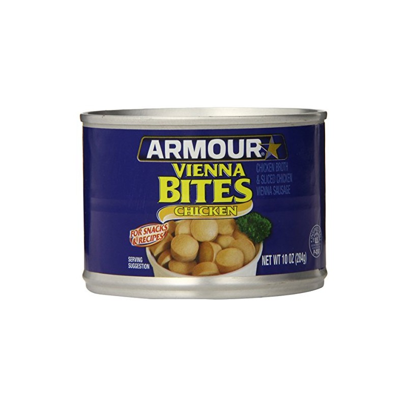 Armour Star Chicken Vienna Sausage Bites, Canned Sausage, 10 OZ
