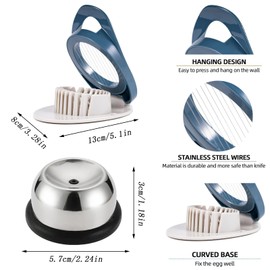 QUNLIUJIAO Set of 2 Egg Cutters with Egg Cutter, Egg Cutter, Egg Picker, Stainless Steel Egg Cutter, Egg Cutter Made of Stainless Steel, Egg Cutter for All Egg Sizes