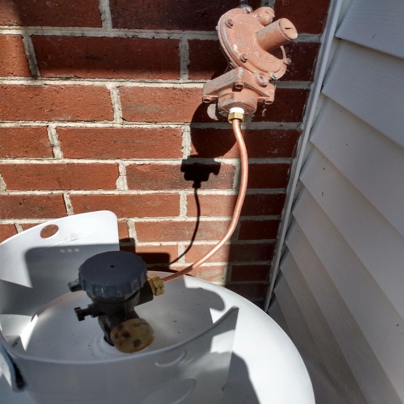 MCAMPAS 15 Inch Propane Regulator Copper Pigtail POL x 1/4"NPT