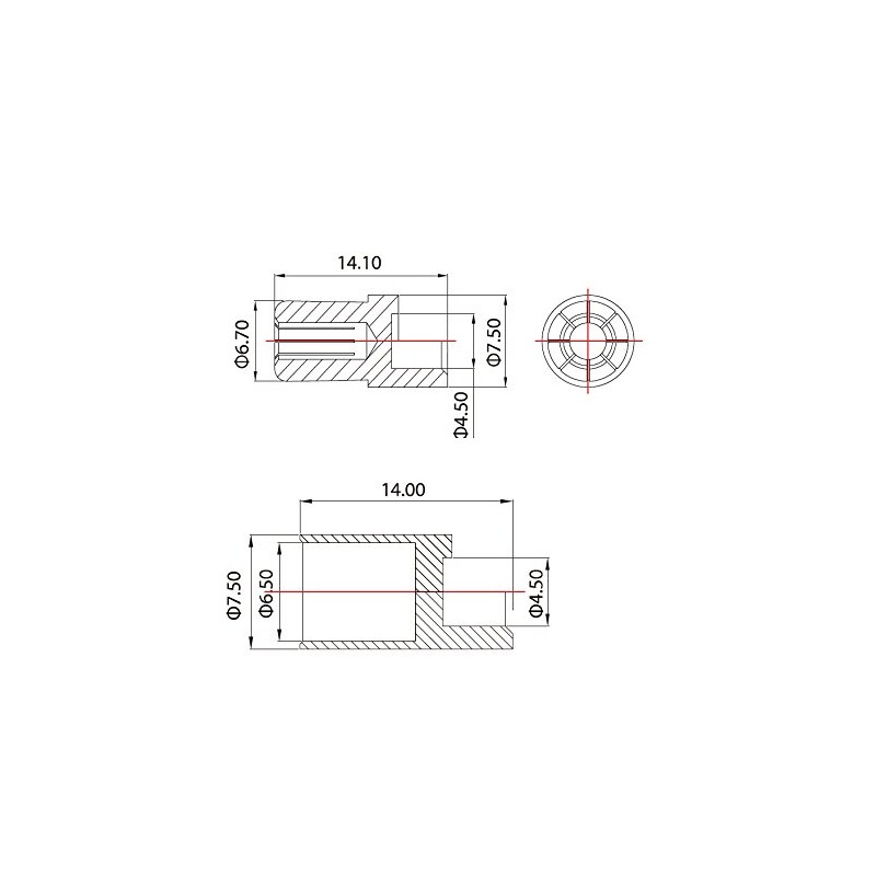 Gold Contact Connector Heavy Duty Plug 6.5 mm 10 Pairs
