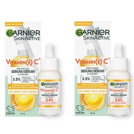 Garnier Vitamin C Serums Face Duo Gift Set, With 3.5% Niacinamide & Salicylic Acid, Brightening Serum, For All Skin Types, Even Sensitive, For Dull, Tired Skin, Bundle 2 x 30ml