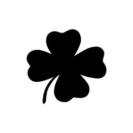 4 Leaf Clover Small Tall Black Vinyl Window Decal Sticker