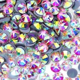Novani Hotfix Rhinestones 1440pcs Crystal AB Round Iron on Rhinestone Style 2088 Sparkly Crystal Gemstones for Fabric and Crafting, SS12 (2.9-3.0mm)