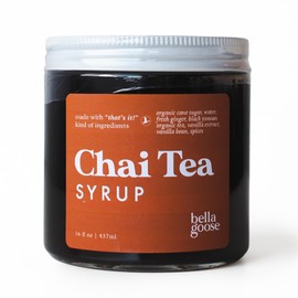 Bella Goose Chai Tea Syrup for Coffee (16oz) - Homemade Chai Tea Latte Syrup with Pure Cane Sugar, Vanilla & Spices - Clean Ingredient - No Artificial Flavors, Oils or Dyes Syrups for Coffee Drinks