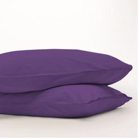 QUEENSBAY King Pillow Cases Set of 2, Cooling, Envelope Closure, Easy Care, Comfortable, Breathable Soft Microfiber, Wrinkle Free Standard Size Pillow Covers, 20x36 Inches, Purple