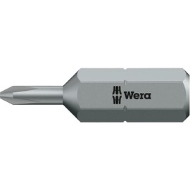 WERA 135041 Phillips Screw, Precision Screwdriver Bit, Insertion 0.25 inches (6.35 mm), Blade Size + 0, Total Length: 1.0 inches (25 mm)