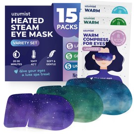 Uzumist Steam Eye Mask for Dry Eyes 15 Pack - Multi Scent Pack