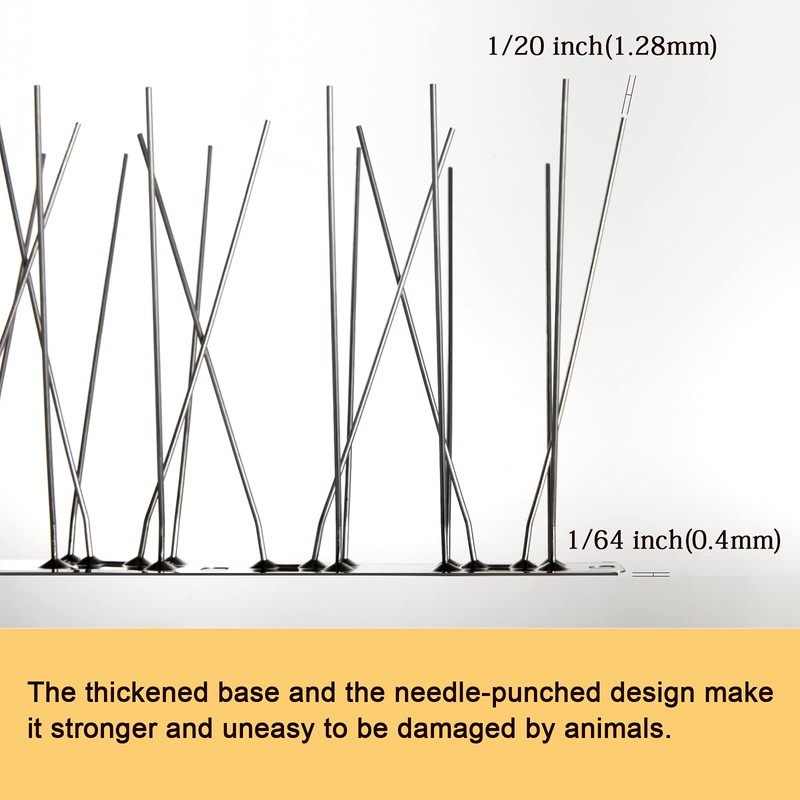 OFFO OFFO Bird Spikes with Stainless Steel Base, Durable Bird