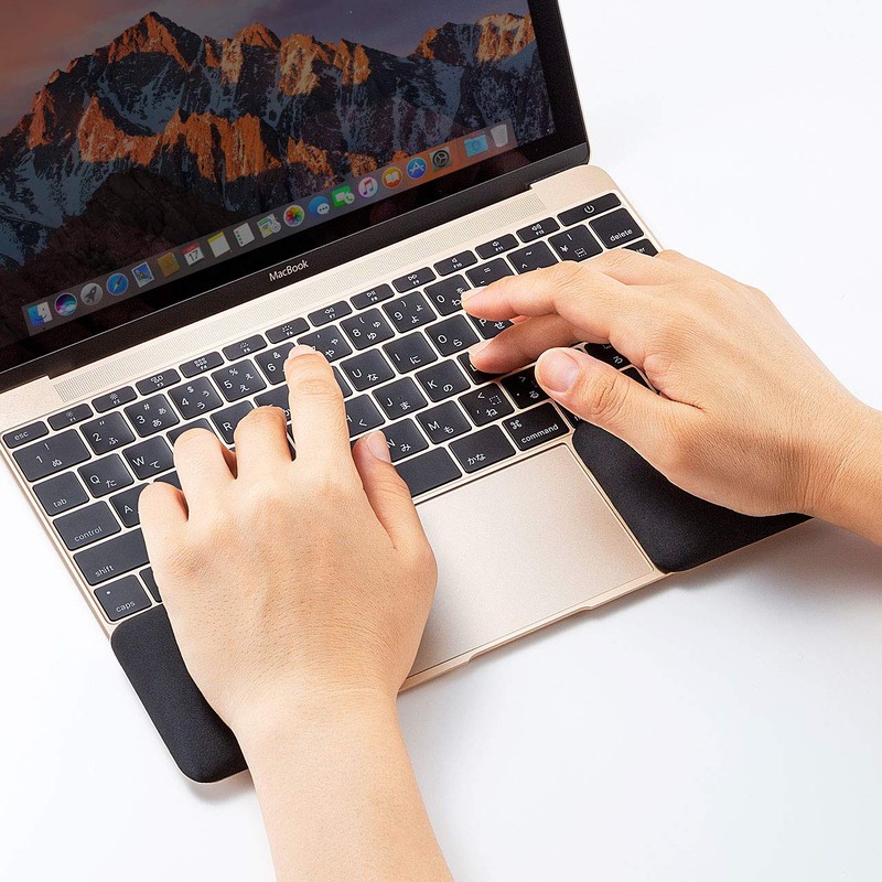 Sanwa Supply TOK-ERG6BK-S Thin Wrist Rest (2 Pieces Small Size)