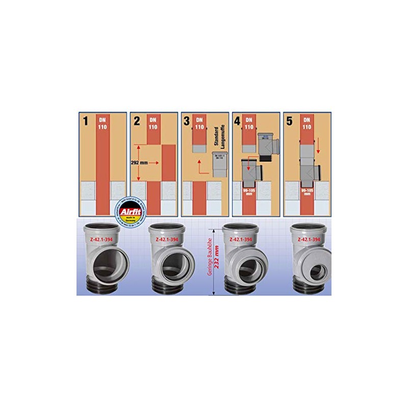 Airfit 199110 Branch Pipe DN 110 x 110 x 87.5