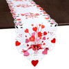 Grelucgo Embroidered Red and Pink Table Runner for February 14th